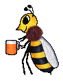 gezeichnete Biene mit Humpen